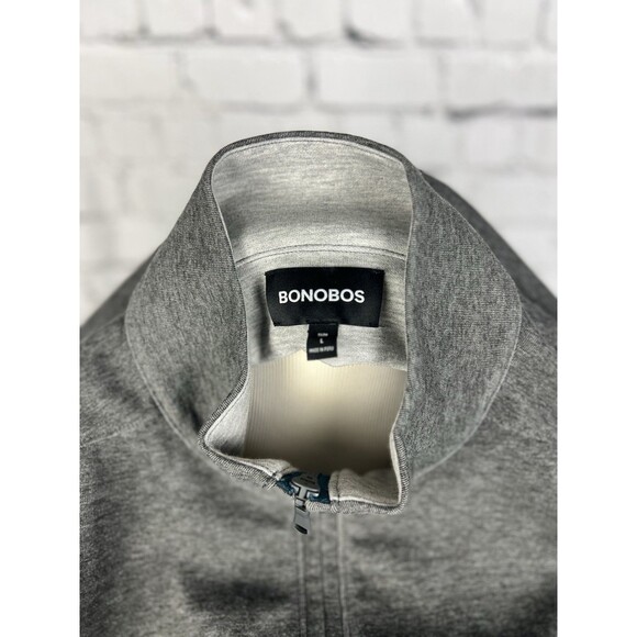 Bonobos Jacket Men Large Slim Full Zip 46%Cotton 54%Polyester Dark Heather Gray - Picture 7 of 8